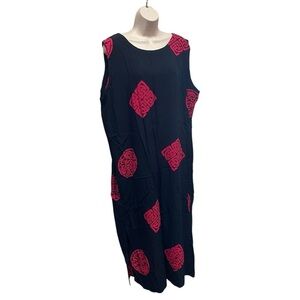 Island exposure women’s Hawaiian dress size 2x rayon black with red Celtic knot